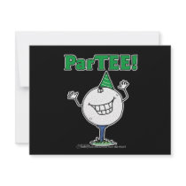 Golf Ball Character ParTEE! invitations by creationhrt Golf Ball Character ParTEE! invitations