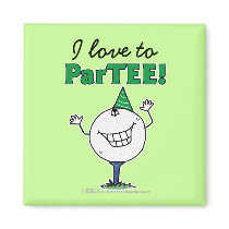 Golf Ball Character ParTEE! Refrigerator Magnet