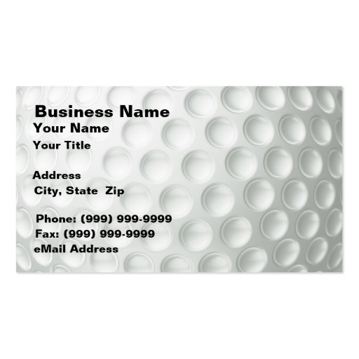 Golf Ball (Closeup) Business Cards (front side)