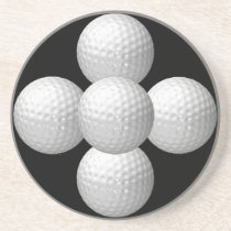 Golf Ball Coaster on Black Background