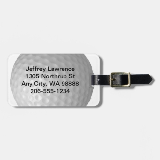 Golf Ball Design Luggage Tags