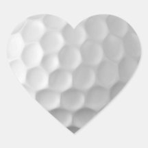 Golf Ball Dimples Texture Pattern Heart Sticker