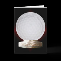 Golf Ball Happy Birthday Card
