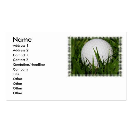 Golf Ball in Grass Business Card (front side)
