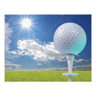 golf ball on a tee with grass custom flyer