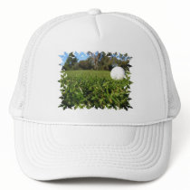 Golf Ball on Golf Course Baseball Hat