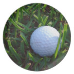 Golf Ball On Grass Plates