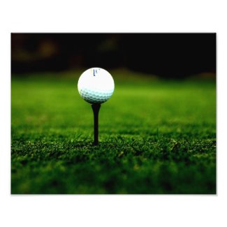 Golf Ball on Tee with Green Turf Photo Print zazzle_photoenlargement