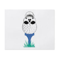 golf ball skull on tee graphic custom flyer