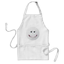 Golf Ball Smiley Face 2 aprons by tshirtmonkey Golf Ball Smiley Face 2 aprons