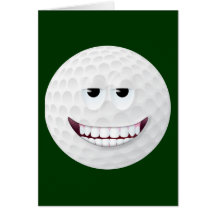 Golf Ball Smiley Face 2 Greeting Cards