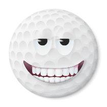 Golf Ball Smiley Face 2 Magnets