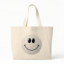 Golf Ball Smiley Face Canvas Bag