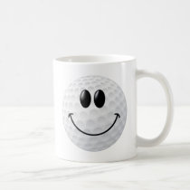 Golf Ball Smiley Face mugs