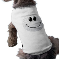 Golf Ball Smiley Face Dog Tee
