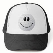 Golf Ball Smiley Face Trucker Hat