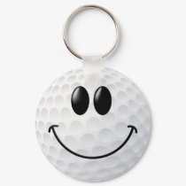 Golf Ball Smiley Face keychains