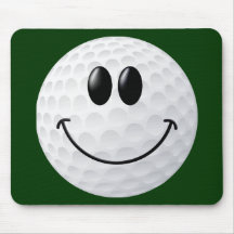 Golf Ball Smiley Face Mouse Pad