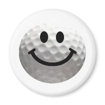 Golf ball smiley fridge magnets