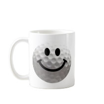 Golf ball smiley coffee mug