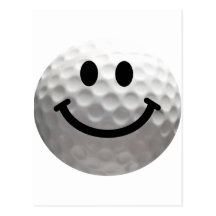 Golf ball smiley post card
