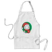 Golf ball smiley wearing santa christmas hat aprons