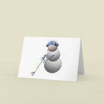 Golf Ball Snowman Christmas cards