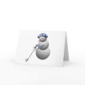 Golf Ball Snowman Christmas cards