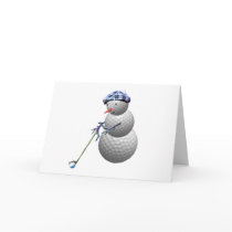 Golf Ball Snowman Christmas cards by TheSportofIt Golf Ball Snowman Christmas cards