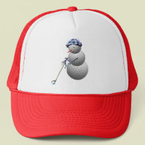 Golf Ball Snowman Christmas hats