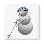 Golf Ball Snowman Christmas Magnets
