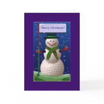 Golf Ball Snowman for the Golf Nut Greeting Cards