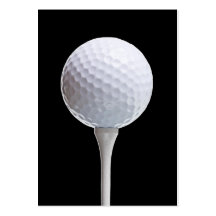 Golf Ball & Tee on Black - Customized Template Business Card Template