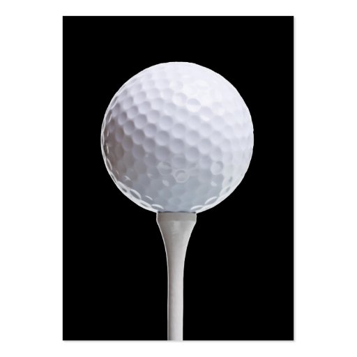 Golf Ball & Tee on Black - Customized Template Business Card Template (front side)