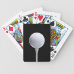 Golf Ball & Tee on Black - Customized Template Bicycle Card Deck