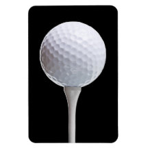 Golf Ball & Tee on Black - Customized Template Rectangular Magnet