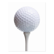 Golf Ball & Tee on White Customized Template Post Card