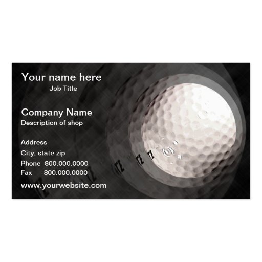 Golf Ball Template Business Card (front side)