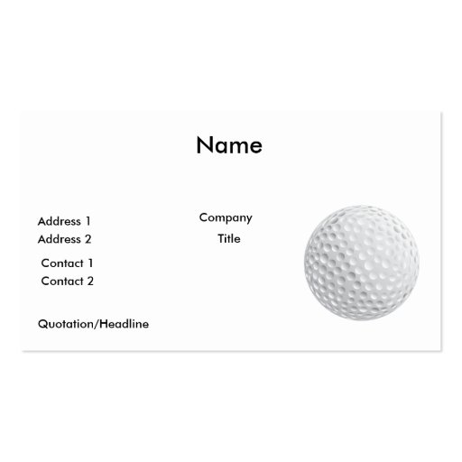 golf ball vector graphic business cards