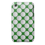 golf ball vector graphic on green background iPhone 3 case