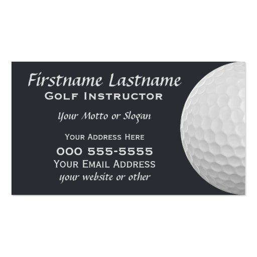 Golf Balls custom business cards (back side)