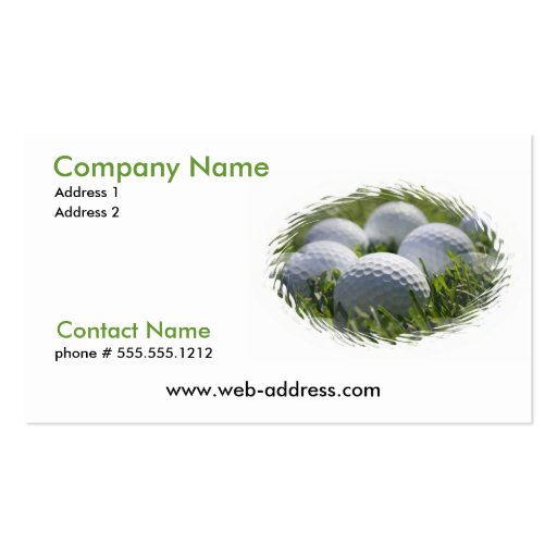 Golf Balls on a Business Card (front side)