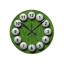 Golf Balls Round Wall Clock at Zazzle