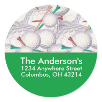 Golf Balls & Tees Address Label/Sticker