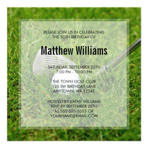 Golf Birthday Invitation