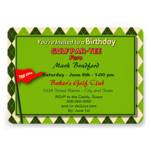 GOLF BIRTHDAY PARTY INVITATION - PAR-TEE