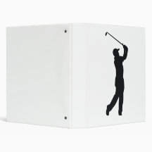Golf Black Silhouette Shadow 3 Ring Binders
