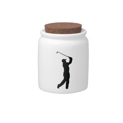 Golf Black Silhouette Shadow Candy Jars