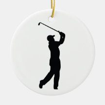 Golf Black Silhouette Shadow Christmas Ornaments