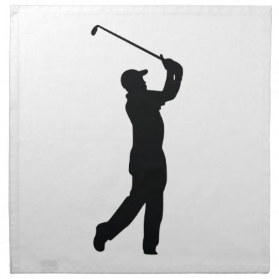 Golf Black Silhouette Shadow Napkins